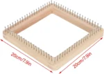 Square Wooden Knitting Loom, Beech Wood Board with Stainless Hooks for Blankets Scarves, 20 x 20cm - Image 5