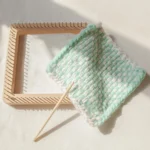 Square Wooden Knitting Loom, Beech Wood Board with Stainless Hooks for Blankets Scarves, 20 x 20cm - Image 6