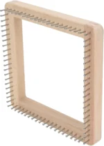 Square Wooden Knitting Loom, Beech Wood Board with Stainless Hooks for Blankets Scarves, 20 x 20cm - Image 8