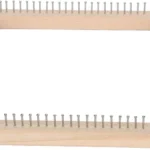 Square Wooden Knitting Loom Board, Beech Wood with Stainless Hooks for Blankets Scarves, 30 x 30cm