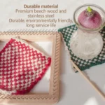Square Wooden Knitting Loom Board, Beech Wood with Stainless Hooks for Blankets Scarves, 30 x 30cm - Image 4