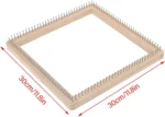 Square Wooden Knitting Loom Board, Beech Wood with Stainless Hooks for Blankets Scarves, 30 x 30cm - Image 5