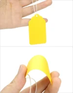 500 Pcs Yellow Paper Gift Tags, Blank Writable Labels with String for Pricing Crafts, 2.76 x 1.69 In - Image 2