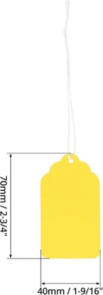 500 Pcs Yellow Paper Gift Tags, Blank Writable Labels with String for Pricing Crafts, 2.76 x 1.69 In - Image 6