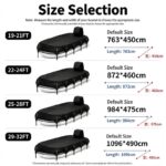 Trailerable 600D Oxford Pontoon Boat Cover, Comes with Separate Universal Outboard Motor Hood, Waterproof UV‑Resistant Boat Cover for Outdoor Storage & Mooring (22-24FT(872*460cm)) - Image 2