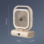 White USB Desk Fan, 5 Speeds Quiet Table Fan with 90° Oscillation, Plug-in Small Desktop Fan with Night Light for Bedroom, Home Office - Image 7