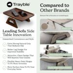 Bamboo Sofa Arm Tray Table, Clip-On Couch Armrest Table for Recliners and Armchairs, TV Dinner, Drink, Snack and Remote Holder, Walnut Brown Rectangular, 13 x 9.4 Inch - Image 6