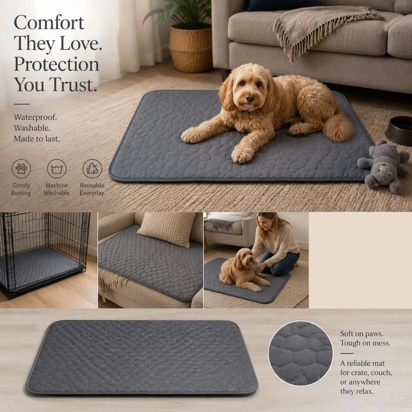 V1221-XM-CWD-007-00 2pcs Grey Pet Pad, Size L (70×50cm) - Image 1