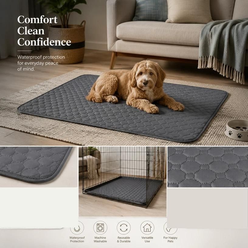 V1221-XM-CWD-008-00 2pcs Grey Pet Pad, Size XL (100×70cm) - Image 1