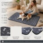 2pcs Grey Bone Print Pet Pad, Size M (60×45cm)
