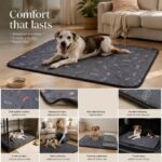 2pcs Grey Leaf Print Pet Pad, Size M (60×45cm)