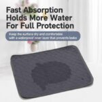 2pcs Grey Leaf Print Pet Pad, Size M (60×45cm) - Image 3