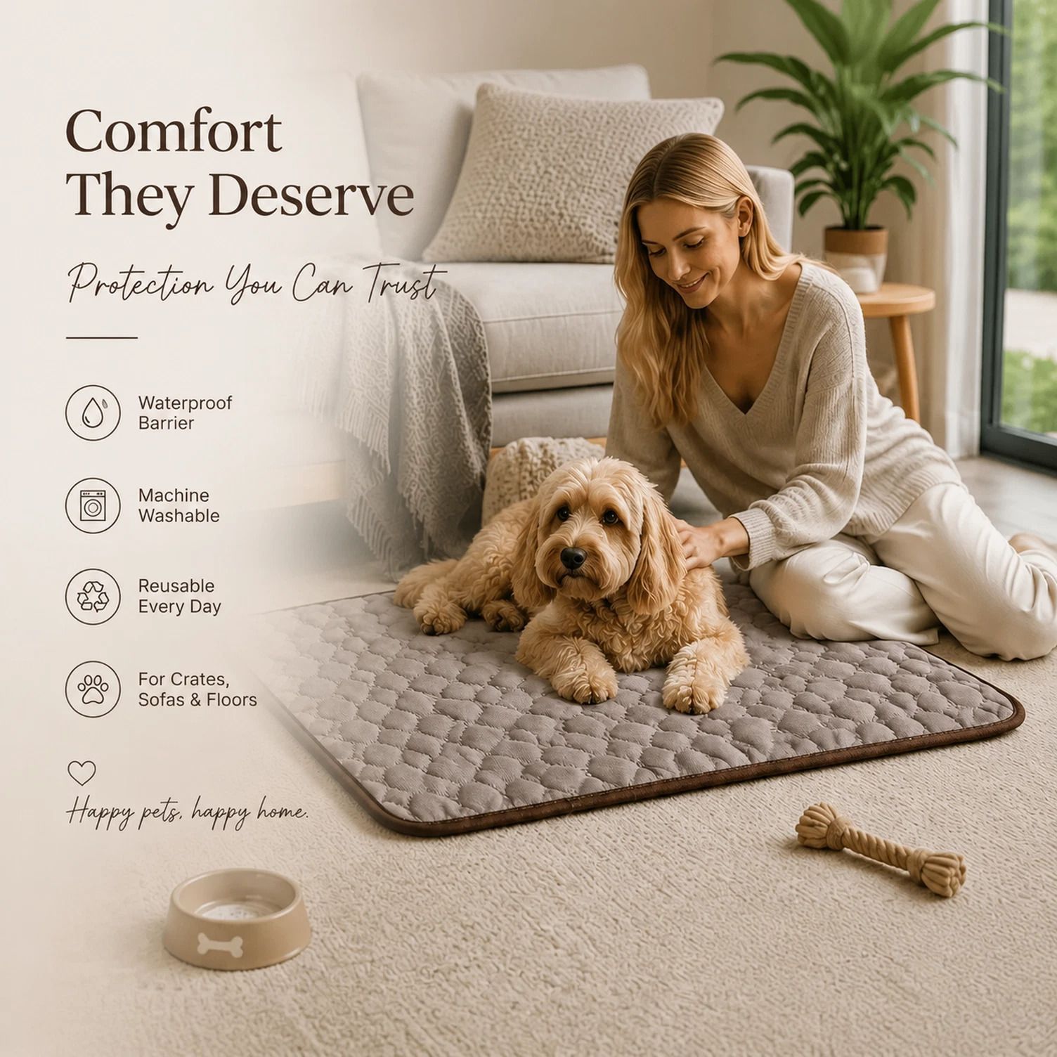 V1221-XM-CWD-027-00 2pcs Coffee Ice Silk Pet Pad, Size L (70×55cm) - Image 1