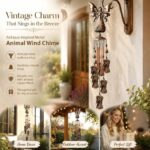 Vintage Iron Craft Angel Wind Spinner, Hollow Copper Bell Hanging Ornament For Courtyard, Nice Holiday Decor Gift