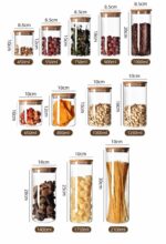 Airtight Transparent Glass Canister, Bamboo Lid Kitchen Ingredient Storage Jar, 8cm*12cm, 500ml, Elegant Kitchen Gift - Image 7