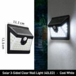 Solar LED Wall Light With Motion Sensor, Waterproof Outdoor Lighting, 3-Sided Transparent Design, Ideal For Courtyard & Garden Decor, Nice Housewarming Gift