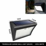 Outdoor Solar Powered Wall Lamp, Triangular Curved Surface With 60 LED, Motion Sensor Waterproof Garden Light, Stylish Patio Accessory Gift