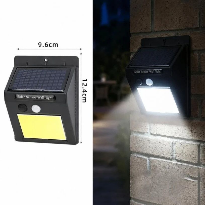 V1221-XM-LB2668-GM104-00 Solar Triangular Wall Light With Single Side 48 COB, Motion Sensor Waterproof Outdoor Lamp, Reliable Courtyard Night Lighting Gift - Image 1