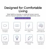 Solar 3-Sided LED Wall Lamp, 100 LED, Human Sensor Waterproof Outdoor Light, Large Area Garden Landscape Lighting Gift - Image 3