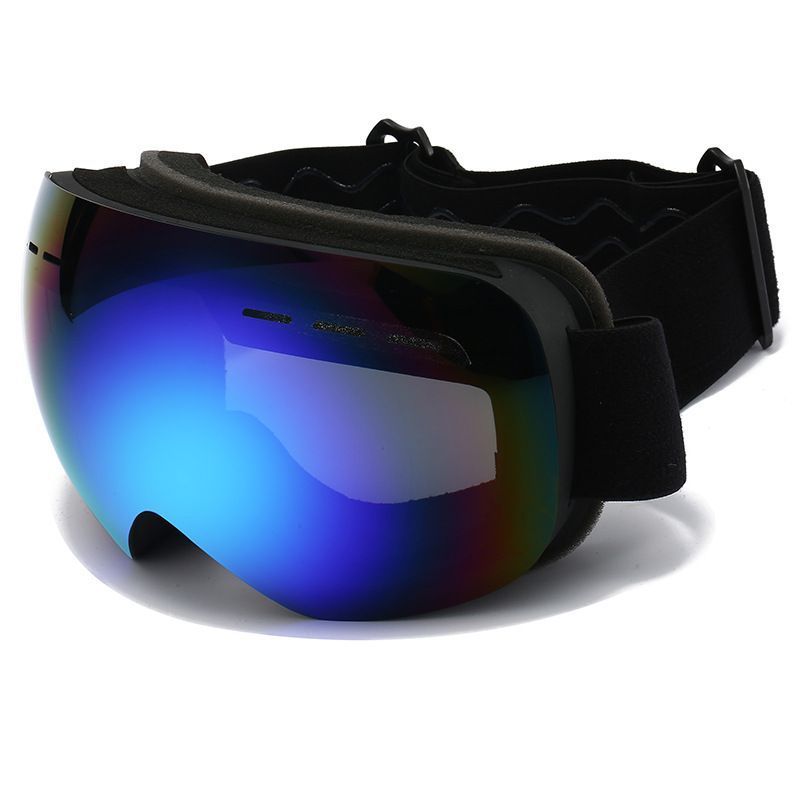 V1221-XM-LB2687-GM106-00 Spherical Ski Goggles, Anti-Fog UV Protection Snow Sports Glasses, Windproof Outdoor Snowboard Eyewear For Men & Women, Black Strap Colorful Lens, Great Winter Sports Gift - Image 1