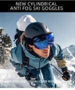 Anti-Fog Spherical Snowboard Goggles, UV Protection Ski Eyewear, Wind Resistant Outdoor Snow Sports Glasses For Adult, Fluorescent Green Strap, Nice Holiday Outdoor Gift - Image 2