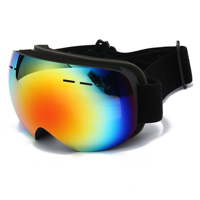 V1221-XM-LB2689-GM106-00 Outdoor Spherical Ski Goggles, Anti UV Anti-Fog Snow Sports Protective Glasses, Windproof Snowboarding Eyewear, Black Strap Gradient Lens, Ideal Ski Trip Present - Image 1