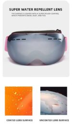 Outdoor Windproof Spherical Snow Goggles, Anti UV Anti-Fog Ski Protective Eyewear For Snowboarding, White Strap Transparent Grey Lens, Versatile Winter Sports Gift - Image 6
