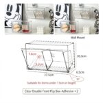 Clear Dual Compartment Front Flip Storage Box, Acrylic Cosmetic Organiser