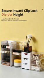 White Frame Drawer Organiser, 3 Drawers With Slant Grid, Multi Compartment Storage - Image 4
