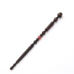 Multi Curve Resin Magic Wand With Solid Metal Core, Traveller Character Holiday Cosplay Accessory, Style 37, Black Gold Stamping Ribbon Gift Box