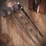Light Curved Resin Wizard Wand With Metal Core, Charismatic Character Cosplay Prop, Style 40, Black Gold Stamping Ribbon Gift Box - Image 6