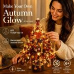 DIY Beaded Christmas Tree Kit, Autumn Glow Style with LED Light Strings, Year-round Home Decor, Leisure Handcraft Activity, Enjoy Gentle Romantic Ambience