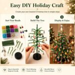 DIY Beaded Christmas Tree Kit, Autumn Glow Style with LED Light Strings, Year-round Home Decor, Leisure Handcraft Activity, Enjoy Gentle Romantic Ambience - Image 3