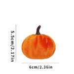 Flocked Fabric Faux Pumpkin Ornament, Halloween Christmas Harvest Festival Decor, Boost Warm Holiday Atmosphere, Orange 6cm