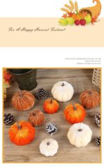 Flocked Fabric Artificial Pumpkin Figurine, Minimalist Ins Halloween & Christmas Decor, Desktop Aesthetic Ornament, Brown 6cm - Image 3