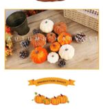 Flocked Fabric Artificial Pumpkin Figurine, Minimalist Ins Halloween & Christmas Decor, Desktop Aesthetic Ornament, Brown 6cm - Image 4