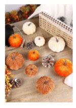 Flocked Fabric Artificial Pumpkin Figurine, Minimalist Ins Halloween & Christmas Decor, Desktop Aesthetic Ornament, Brown 6cm - Image 5