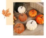 Flocked Fabric Artificial Pumpkin Figurine, Minimalist Ins Halloween & Christmas Decor, Desktop Aesthetic Ornament, Brown 6cm - Image 7