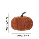 Ins Flocked Pumpkin Ornament, Halloween Christmas & Thanksgiving Table Display, Exquisite Handmade Decor Accessory, Brown 10cm