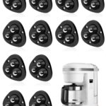 Small Appliance Caster Wheels,12 Pcs Mini Appliance Rollers for Kitchen Appliances Countertop 360°Rotation Self Adhesive Swivel Wheels for Coffee Maker,Storage Bins,Trash Can(Black)