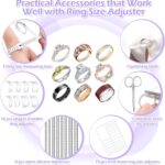 Ring Size Adjuster Kit 20-Pack - Ring Sizer Tool with Measuring Gauge - Resizer Spiral for Loose Rings - Stainless Steel Polishing Cloth - Image 2