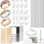 Ring Size Adjuster Kit 31-Pack - Ring Sizer Tool with Measuring Gauge - Resizer Spiral for Loose Rings - Stainless Steel Polishing Cloth