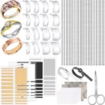Ring Size Adjuster Kit 41-Pack - Ring Sizer Tool with Measuring Gauge - Resizer Spiral for Loose Rings - Stainless Steel Polishing Cloth