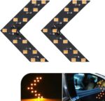 2 PCS Car Rearview Mirror Turn Signal Lights, Hidden LED Arrow Indicator with 3528-14SMD, 12V Sequential Flashing Light, Universal Side Mirror Safety Warning Modification for Cars (Yellow) - Image 2
