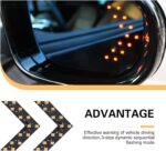 2 PCS Car Rearview Mirror Turn Signal Lights, Hidden LED Arrow Indicator with 3528-14SMD, 12V Sequential Flashing Light, Universal Side Mirror Safety Warning Modification for Cars (Yellow) - Image 7