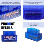 Car OBDII Diagnostic Tool, ELM327 Engine Data Scanner for Real-time Monitoring, Portable Fault Reading and Elimination Tool, Universal Bluetooth Connection for IOS Android Windows (Blue) - Image 4