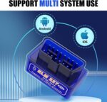Car OBDII Diagnostic Tool, ELM327 Engine Data Scanner for Real-time Monitoring, Portable Fault Reading and Elimination Tool, Universal Bluetooth Connection for IOS Android Windows (Blue) - Image 5