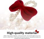 2 PCS Bow Car Headrest Hooks, Fluffy Bow & Elegant Pearl Decorative Hanger, Multifunction Hanging Purse Hook & Phone Stand, Portable Front Seat Organizer for Women Girls (Red) - Image 4