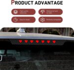 Car Third Brake Light Decal, Cute Hollow Out Love High Mount Stop Light Sticker, Waterproof Self-adhesive Taillight Overlay, Universal Decorative Part for Car SUV Truck (Carbon Fiber Black) - Image 4
