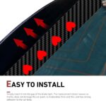 Car Third Brake Light Decal, Cute Hollow Out Love High Mount Stop Light Sticker, Waterproof Self-adhesive Taillight Overlay, Universal Decorative Part for Car SUV Truck (Carbon Fiber Black) - Image 6